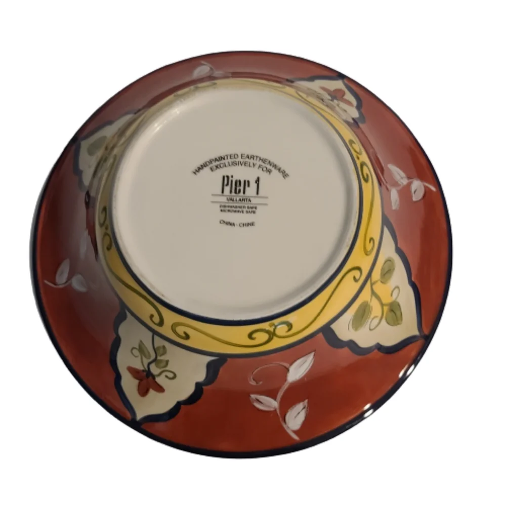 *Pier 1 2 piece Serving Bowl Set. Handpainted Earthenware. Vallarta design